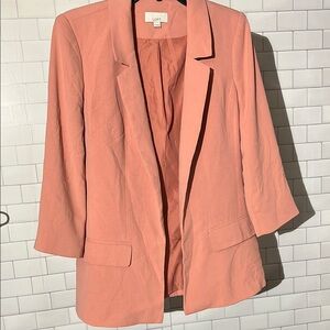 LOFT Womens Carnation Salmon Pastel Pink Blazer sz 6 Spring Easter Open Hang